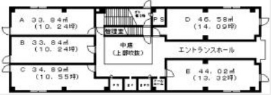 大津市浜大津３丁目の店舗一部の間取り