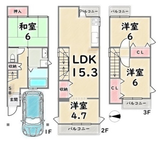 【間取り】 | 右京区西京極中沢町