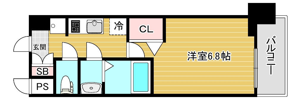 プレサンス大国町アドロッソの間取り