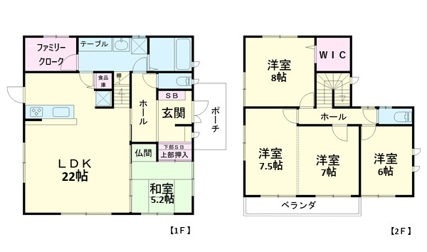 土浦市板谷1丁目　中古戸建の間取り