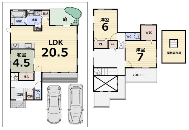 山荘町　戸建の間取り