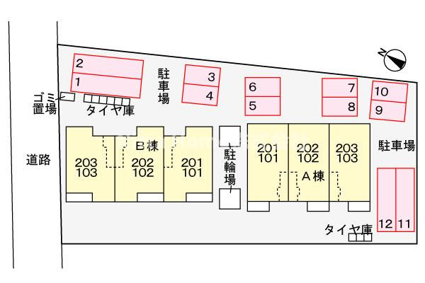 ルミエール周枳Aの区画図