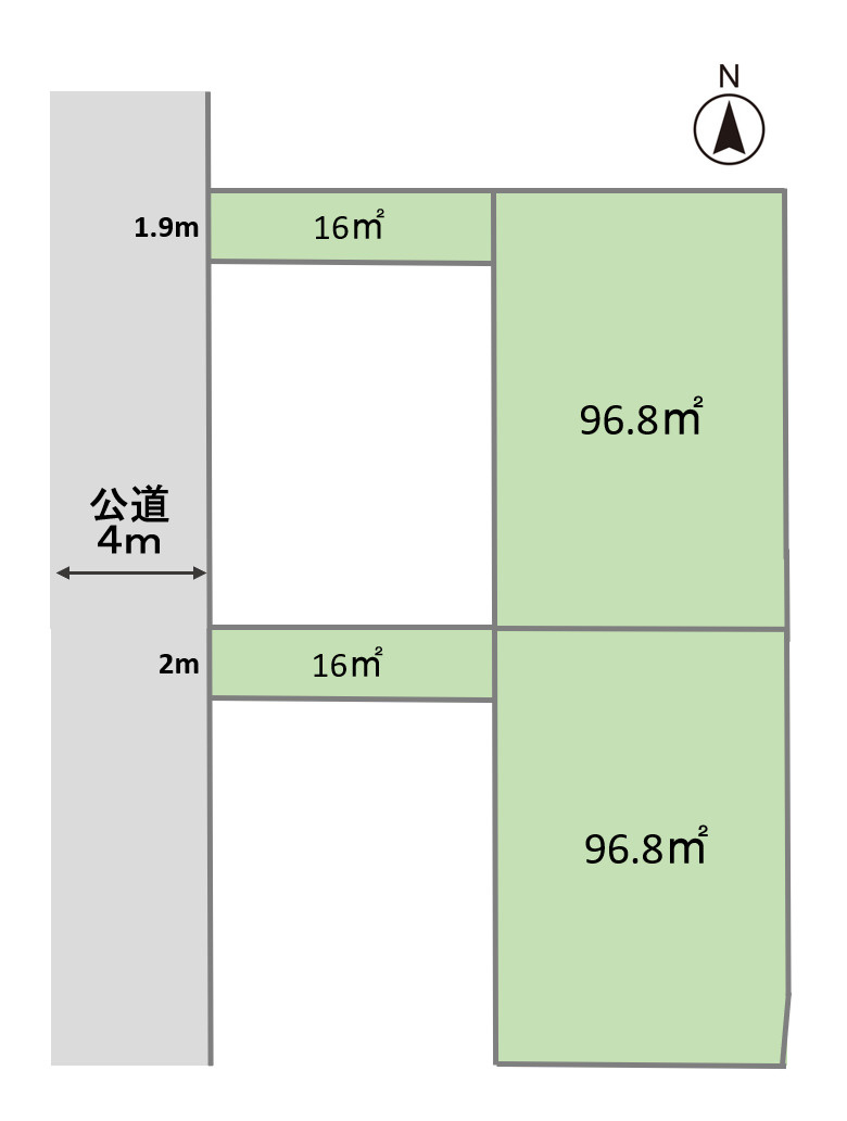 越谷市大成町２丁目　土地の区画図