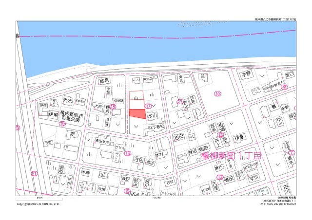 植柳新町一丁目土地の地図