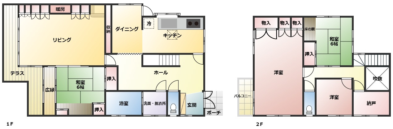 加須市鴻茎　中古一戸建ての間取り|１Fリフォーム施工♪軽量鉄骨建ての注文住宅です♪