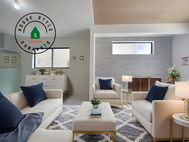 熊本市東区長嶺東1丁目第2-2棟（1号棟）　の居間・リビング|明るく開放的なリビングダイニングは豊かな陽光が注ぎ込み、やすらぎの空間を演出してくれます。ご家族で楽しいひとときをお過ごし下さい。※家具はCGを合成したものです。