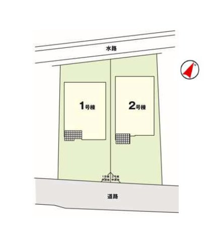 熊本市東区長嶺東1丁目第2-2棟（1号棟）　の区画図|配置図（1号棟）