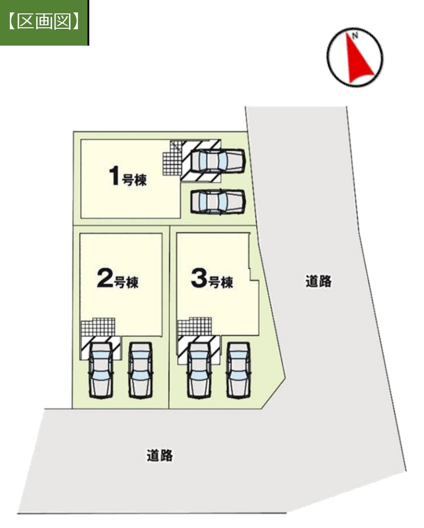 エルデ名古屋市南区明円町1期　全3棟　新築戸建の区画図