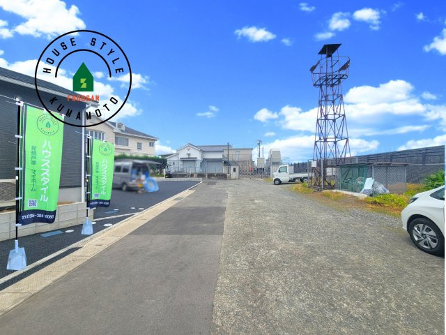 熊本市南区野田2丁目第1-3棟（1号棟）の前面道路含む現地写真|前面道路です。
