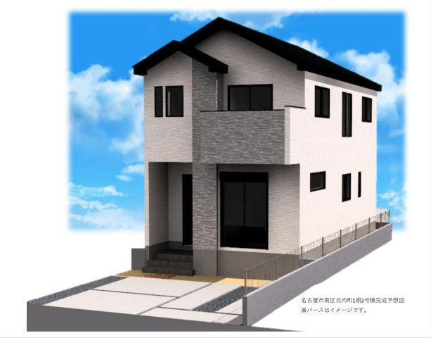 エルデ名古屋市南区北内町1期　全2棟　新築戸建の外観パース