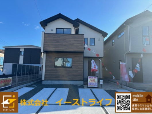 【新築戸建】　いわき市泉滝尻1期　の外観|1号棟の外観です。残り2棟になりました。いつでもご案内いたします！（担当：梶田）