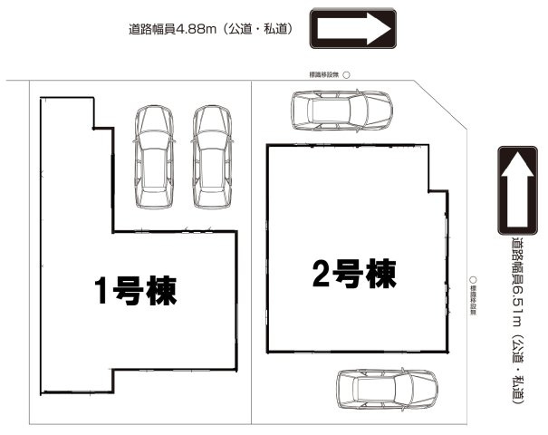 ファーストタウン第1南区六条町　全2棟　新築戸建の区画図