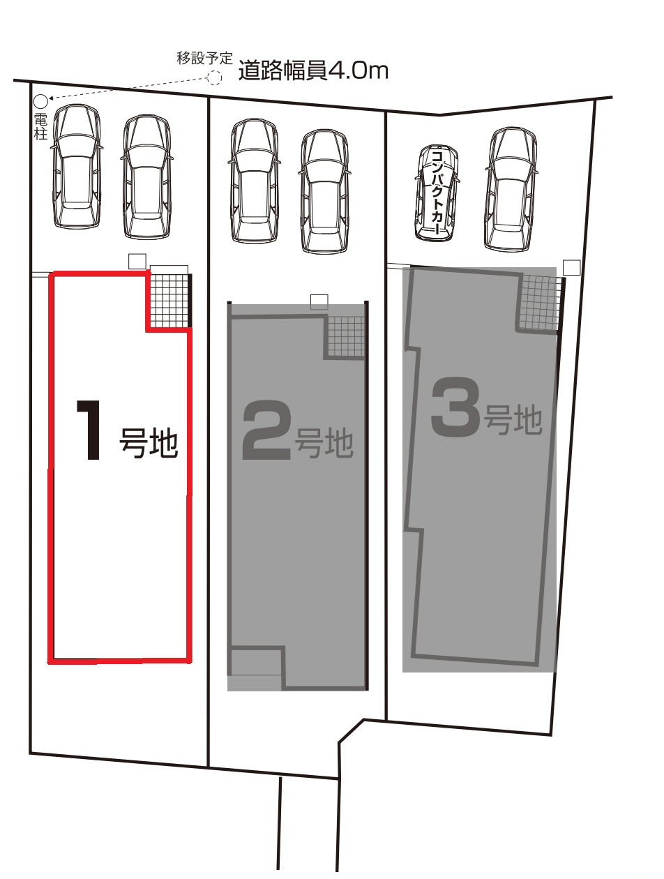 ファーストタウン第2南区松城町　全3棟　新築戸建の区画図