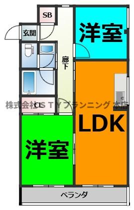 仲介手数料０円！ガーデンハイツAの間取り