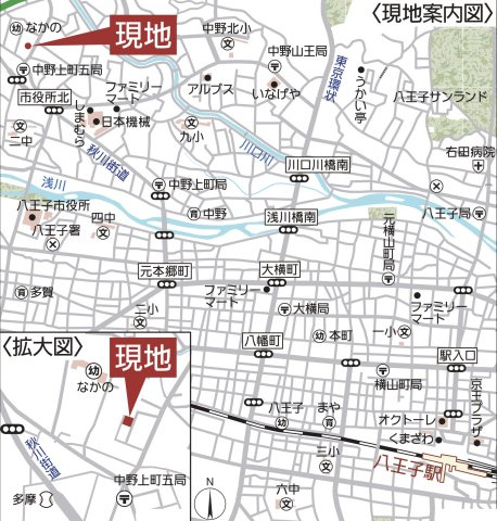 祝　成約済み　八王子市　中野上町　新築戸建て　３４期の地図|～仲介手数料無料☆八王子ひなた不動産～八王子市中野上町　新築戸建て