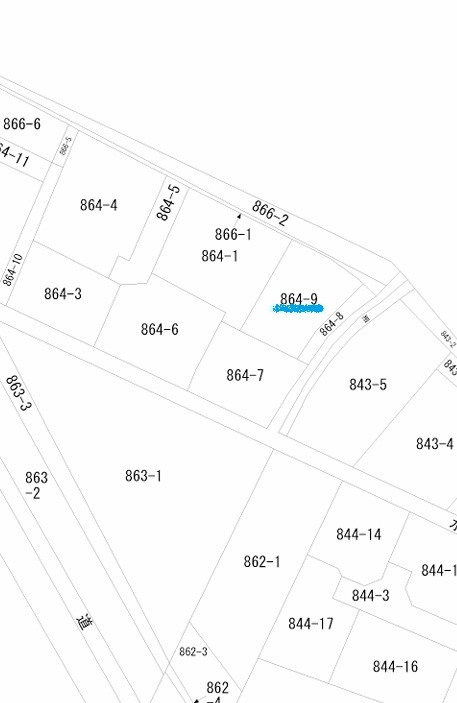下関市安岡町3丁目864番9の区画図