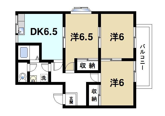 シャトリエ住吉の間取り|3DKの間取り