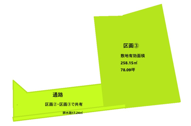 【区画図】 | 富岡市田篠分譲地 | 富岡小・富岡中学校区、完成予定区画図　全３区画