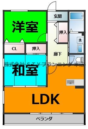 仲介手数料０円！ディアコート井内の間取り
