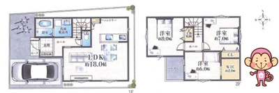 【土地図＋建物プラン例】 | 高槻市大塚町2丁目　建築条件付売土地