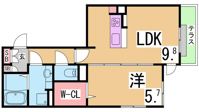 神戸市兵庫区兵庫町２丁目のアパートの間取り