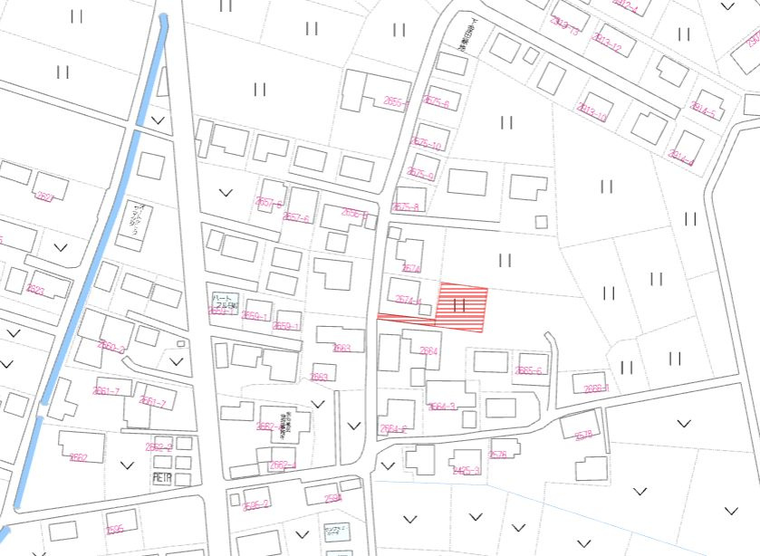 都城市金田町の売地の土地図