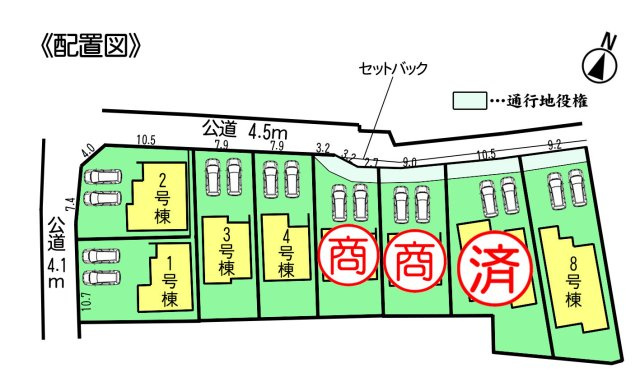 リーブルガーデン常滑市西之口2丁目　　1号棟の区画図|○●区画図●○
　1号棟