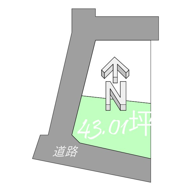 西垣生町売土地の土地図