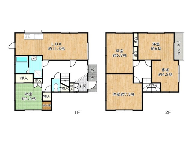 【間取り】 | 姫路市北平野6丁目／中古戸建