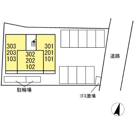 エスポワール稲口の駐車場