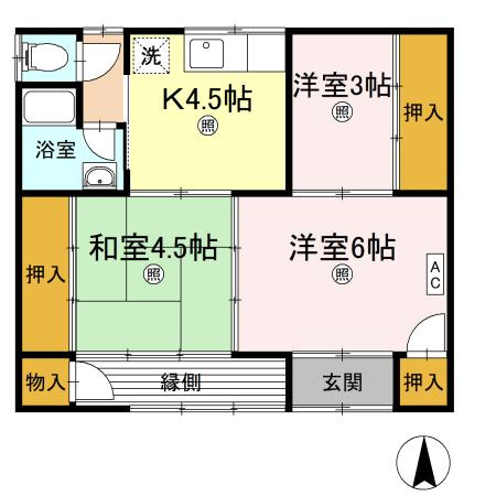 第二細木ハイツ 2棟 第二の間取り
