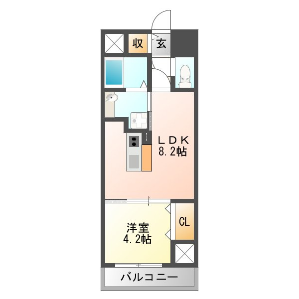 大阪市淀川区塚本２丁目の賃貸マンションの間取り
