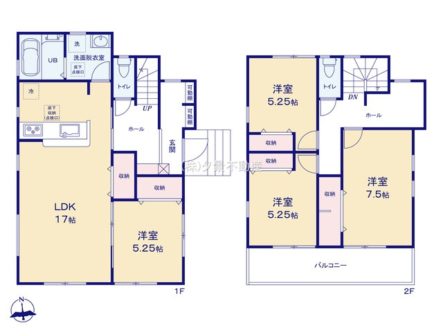 【間取り】 | 《仲介手数料無料》西区大字中野林898-13(7号棟)新築一戸建てリーブルガーデン