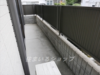 広島市安佐北区深川２丁目のアパートのバルコニー|広いバルコニー