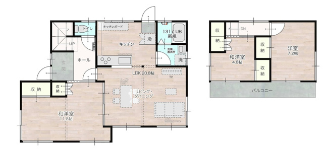 【間取り】 | 藤枝市藤岡4丁目　中古戸建　全1棟 | 使い勝手の良い3LDK♪お子様の成長に合わせて使うお部屋を選べます♪