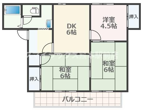 熊本市南区田迎３丁目のアパートの間取り
