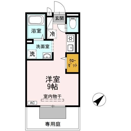 【間取り】 | セジュール日浅 | ワンルームのお部屋です