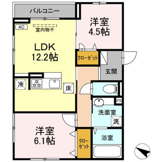【間取り】 | ヴェルジェＡ | 間取り