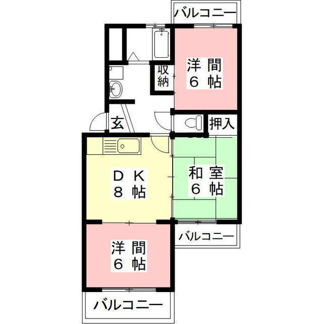 第２サンハイツ戸崎の間取り