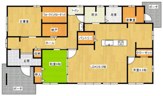 【間取り】 | 味間南　平屋戸建