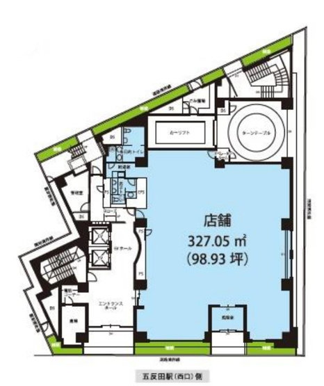 【間取り】 | 五反田駅徒歩1分 A-PLACE Gotanda-Ekimae 1階 98.93坪 事務所仕様