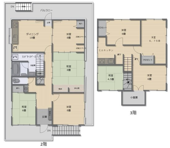 田町N借家　８DKの間取り