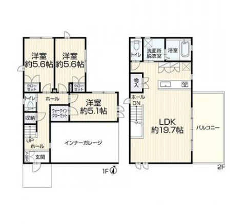 福岡市博多区諸岡３丁目　売戸建住宅 の間取り