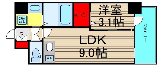 ミラージュパレス難波グランツの間取り