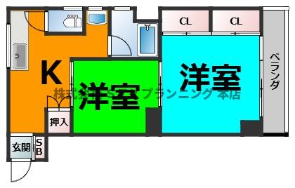 仲介手数料０円！ハイツ扇の間取り