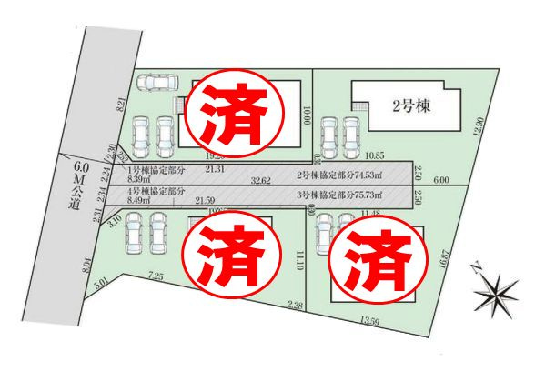 グラファーレ　小山市雨ケ谷新田　2号棟の区画図