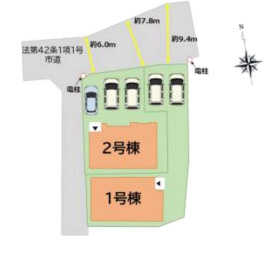 【区画図】 | 春日市須玖南6丁目2期　1号棟（全2棟）【仲介手数料無料・0円】 | 区画図です。1号棟です