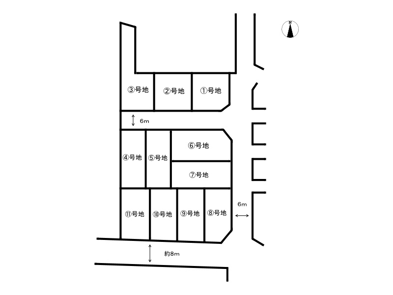 姫路市網干区津市場/全11区画の区画図