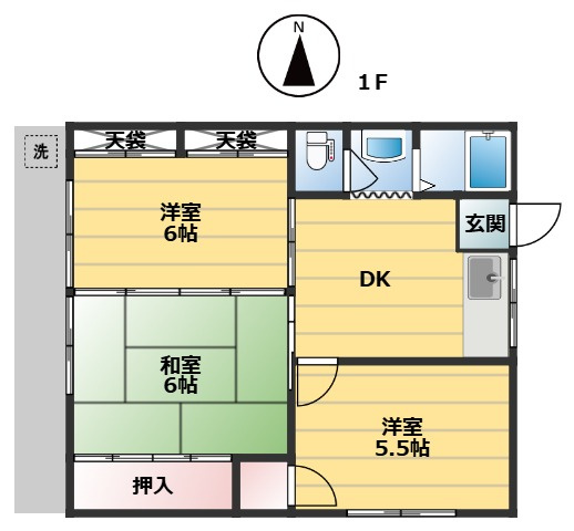 【間取り】 | コーポ　オオモトⅡ