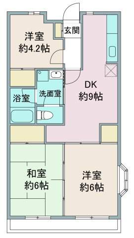 鶴ヶ島市松ヶ丘５丁目の賃貸マンションの間取り